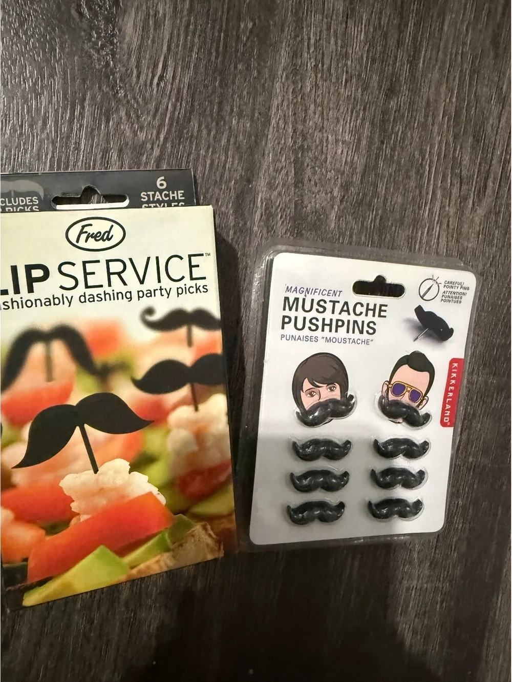 Mustache lovers prank  party picks and push pins gag gift